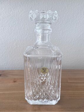 Vintage Cristal d’Arques France mid-century modern lead crystal decanter